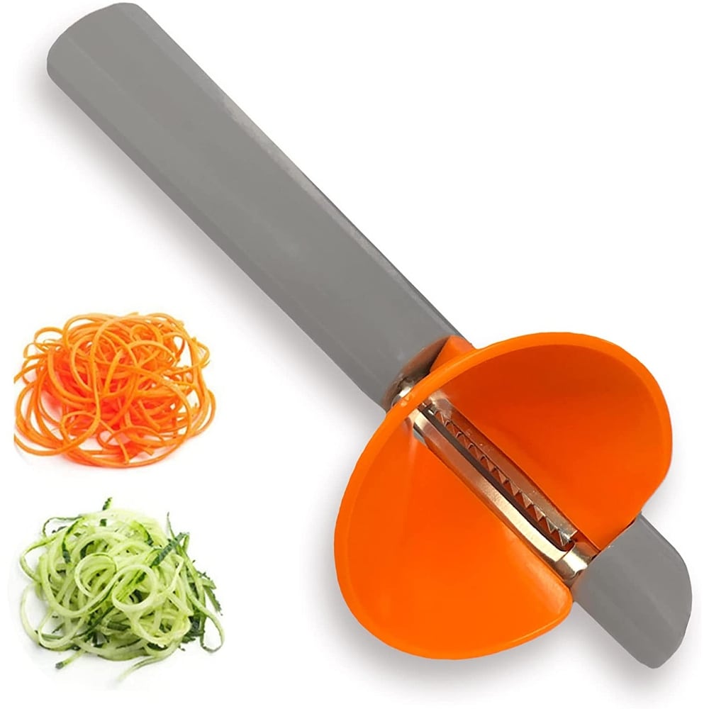 Kitchen Vegetable Fruit Slicer Peeler Shredder Carving Grater - 6.7'' x 3'' x 0.4''(L*Max.W*T) - Orange