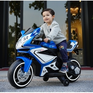 TAMCO 12V Kids Electric Motorcycle - Safe Ride with Training Wheels and Manual Throttle