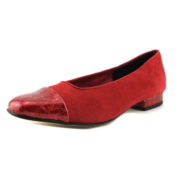 Vaneli Rickie Women Square Toe Suede Red Heels