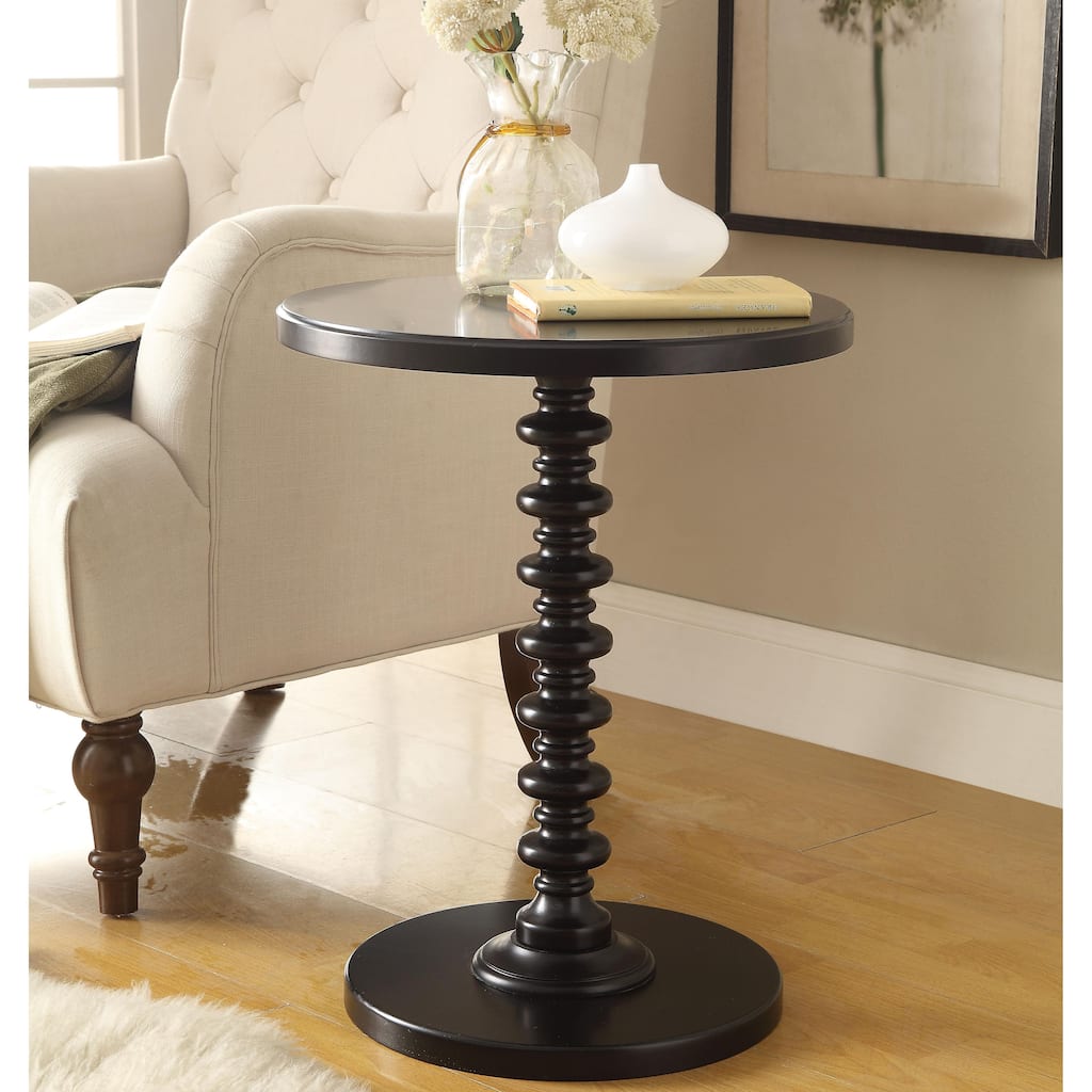 22" Smooth Side Table,Transitional Style Round End Table