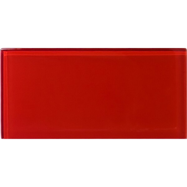 Emser Tile W80LUCE0306 Lucente - 3 -1/8" x 6-1/2" Rectangle Floor and Wall Tile - Polished Glass Visual - Ruby