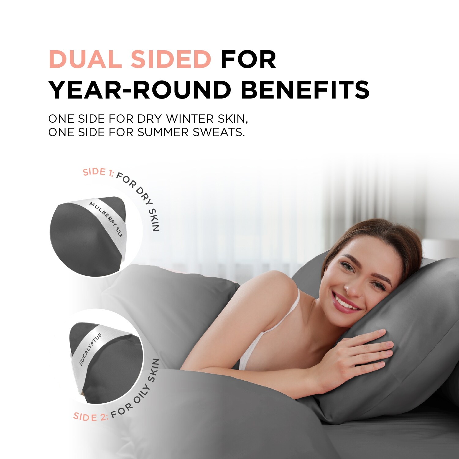 One sided hot sale silk pillowcase