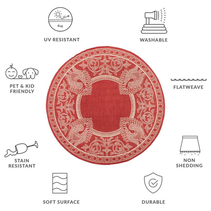 SAFAVIEH Courtyard Kitija Indoor/ Outdoor Waterproof Patio Backyard Rug