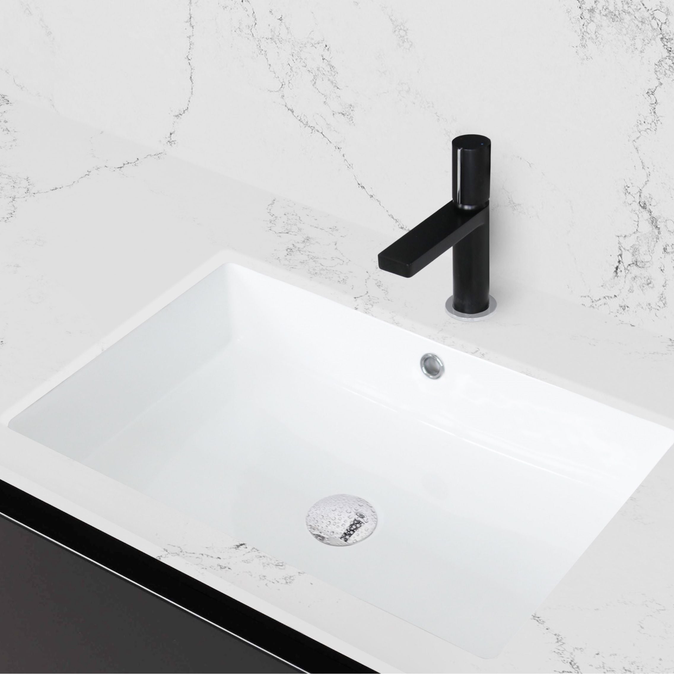 White Details about   Under Mount Rectangular Ceramic Bathroom Sink with Overflow 