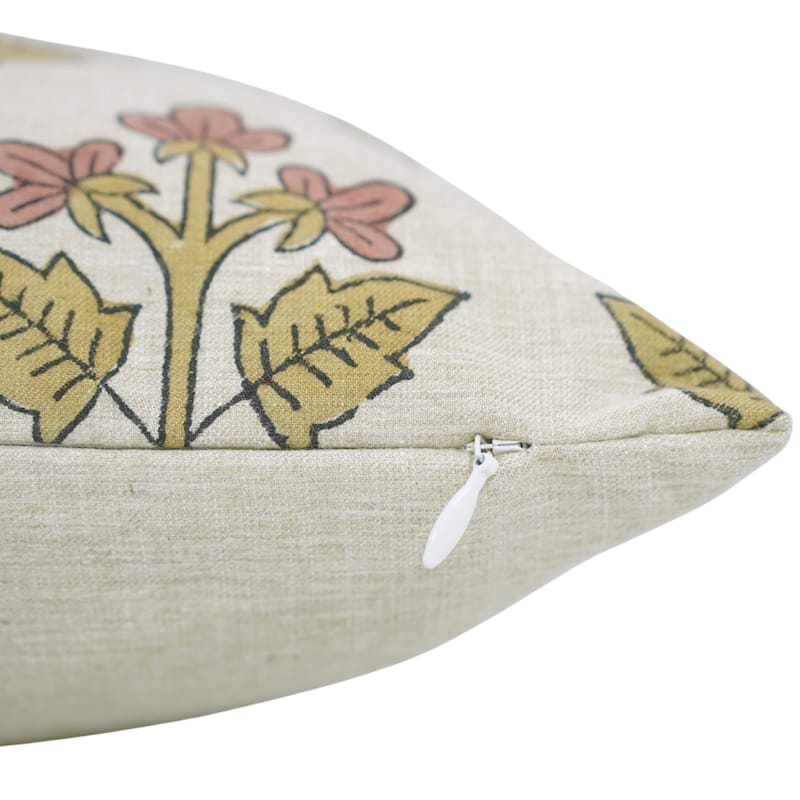 Fabdivine Wine 20x20 Inch Handmade Throw Farmhouse Pillowcase for Dining Sofa or Couch Cozy Linen Blend Fabric, Chahat