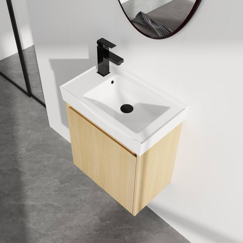 ARTCHIRLY 16/20/24/30/36 Inch Bathroom Vanity With Sink, Floating Bathroom Vanity With Soft Close Door
