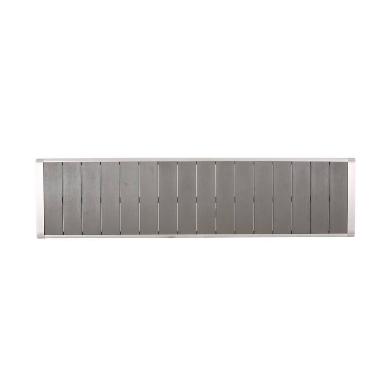 Cape Coral Outdoor Modern Aluminum Dining Bench with Faux Wood Seat by Christopher Knight Home