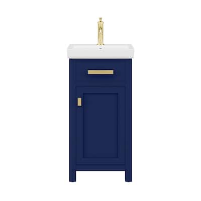Mia 18 In. Integrated Ceramic Sink Top Bath Vanity in Monarch Blue