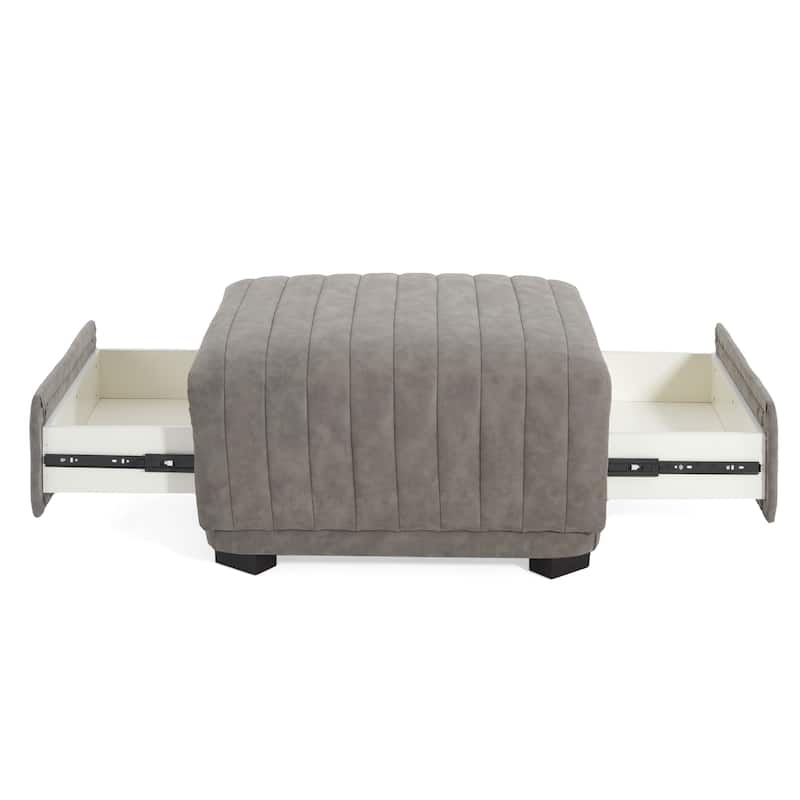 Christopher Knight Home - Zaka Faux Leather Channel Tufted Ottoman