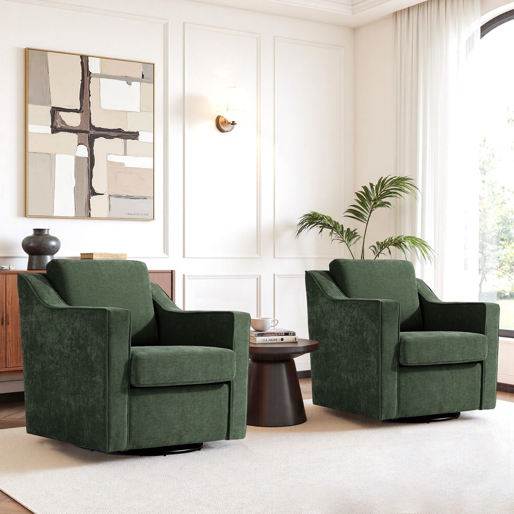 Modern Swivel Upholstered Armchair Accent chair Set of 2