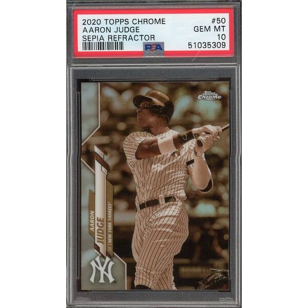 Aaron Judge 2020 Topps Chrome Sepia Refractor Baseball Card #50 