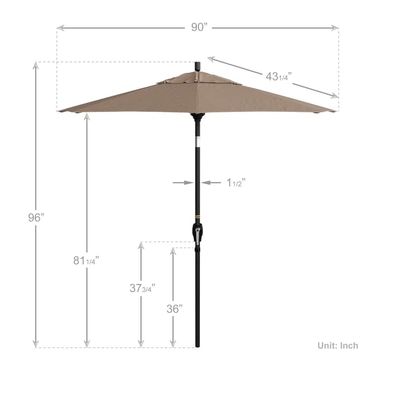 Okaloosa 7.5ft Round Crank Lift Tilting Patio Umbrella by Havenside Home, Base Not Included