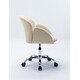 preview thumbnail 9 of 8, Modern Swivel Office Chair with Casters, Adjustable Lift Height, Ivory