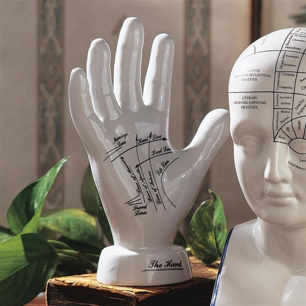 slide 2 of 7, Design Toscano Porcelain Palmistry Hand
