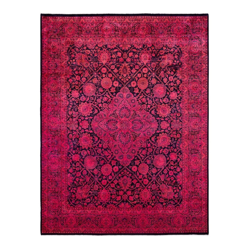 Overdyed, One-of-a-Kind Hand-Knotted Area Rug - Pink - 7' 10" x 10' 3"