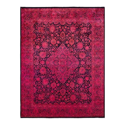 Overdyed, One-of-a-Kind Hand-Knotted Area Rug - Pink - 7' 10" x 10' 3"