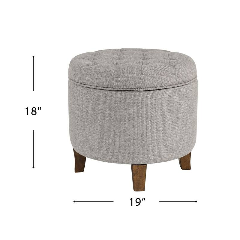 Carson Carrington Hare Button-tufted Round Storage Ottoman