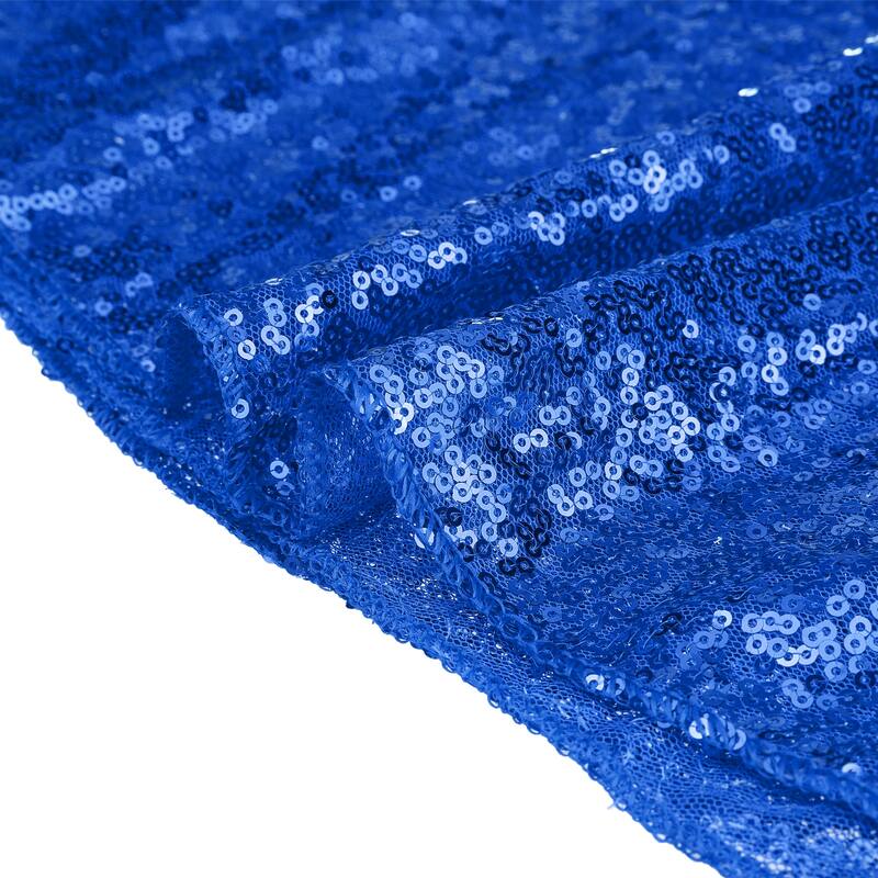 1 Pack Round Tablecloth, Polyester Sequin Table Covers for Dining Room - Blue - 71x71inch