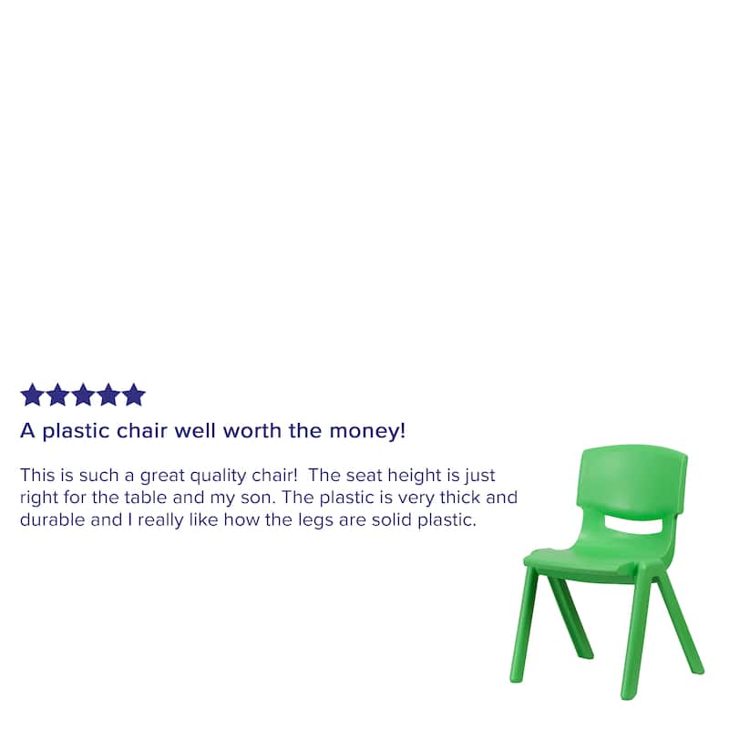 4 Pack Plastic Stack School Chair with 15.5"H Seat, 3rd-7th School Chair