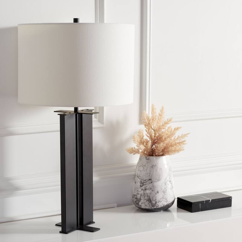 SAFAVIEH Lighting Appoline 28" Table Lamp - 15" W x 15" D x 28" H - 15Wx15Dx28H - Black