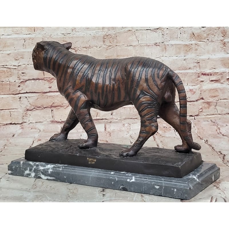 Bronze Tiger Sculpture – Fierce Wildlife Statue Numbered Art