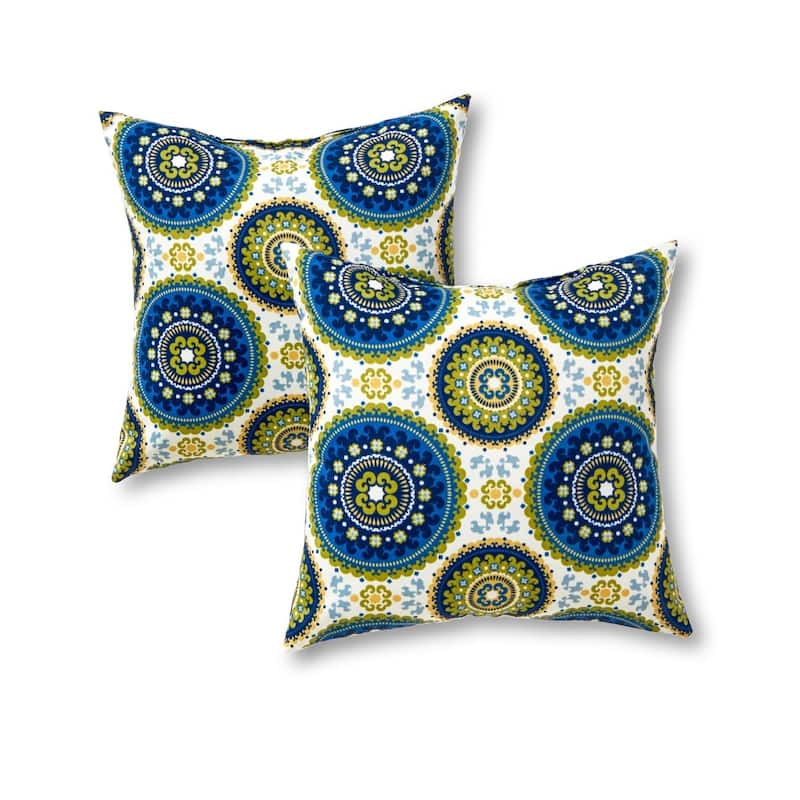 Summer Medallion Outdoor 17-inch Accent Pillow (Set of 2) by Greendale Home Fashions