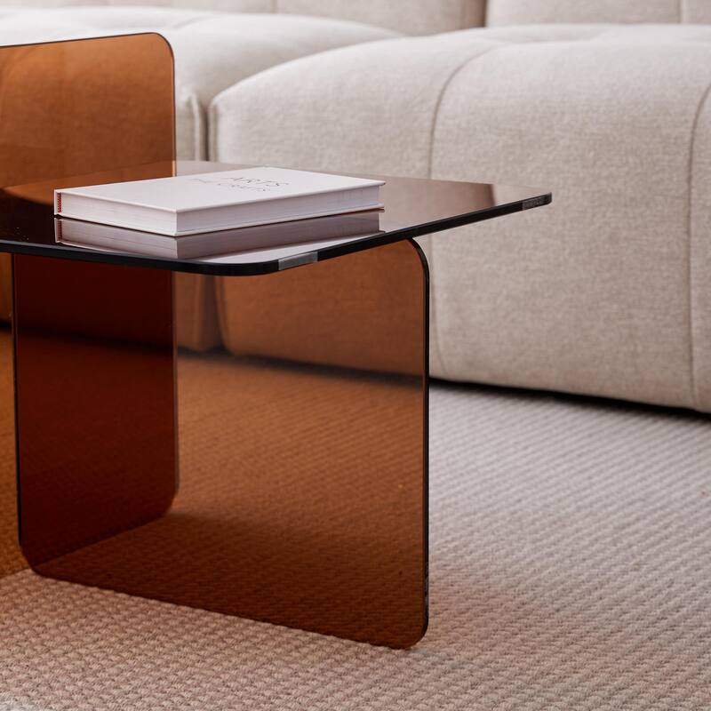 Tempered Glass SideTable, Small Tea Table Night Stand Tempered Glass Sofa Table