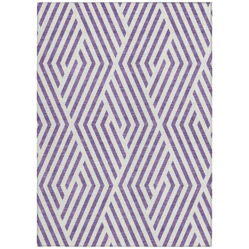 Baso Sleek Geometric Weather Resistant Blended Style Outdoor Rug