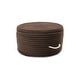 preview thumbnail 5 of 9, Textured Solid Color Round Pouf/Ottoman Brown - Specialty - Foam - Pouf