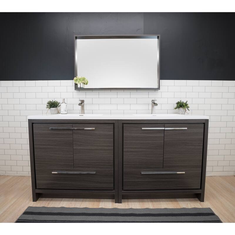 Dolce 72 Freestanding Bath Vanity with Dual Basin Reinforced Acrylic Top