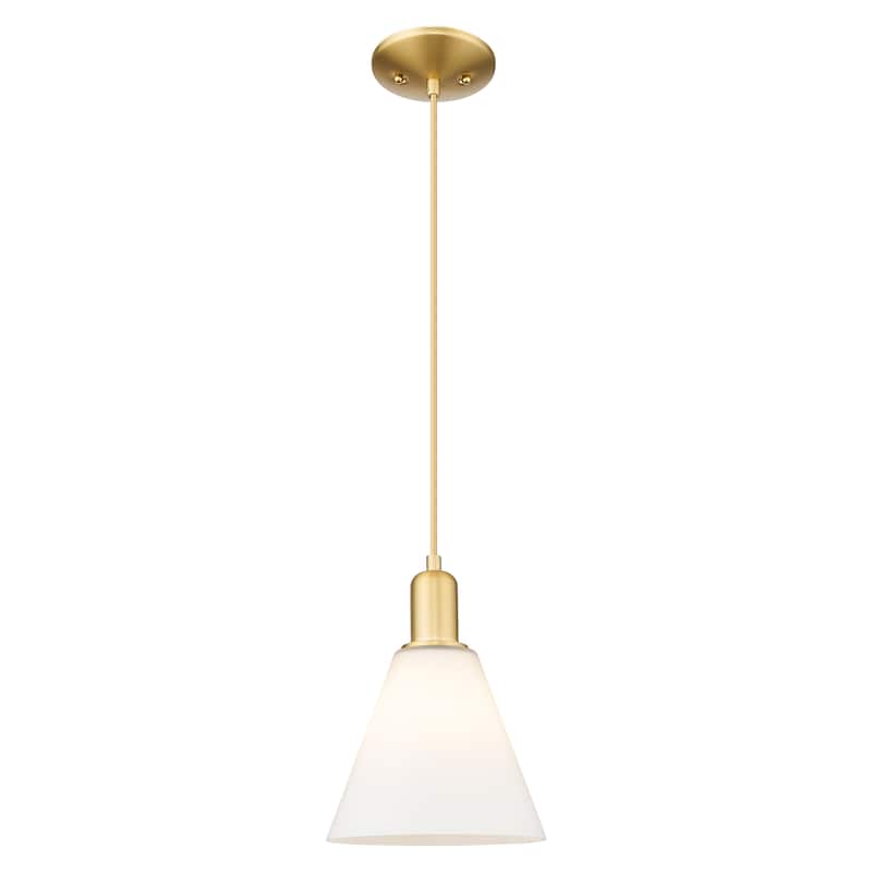 Innovations Lighting Endless Possibilities Arcadia - Berkshire Glass - 1 Light 8" Cord Hung Mini Pendant - Satin Gold/Matte White