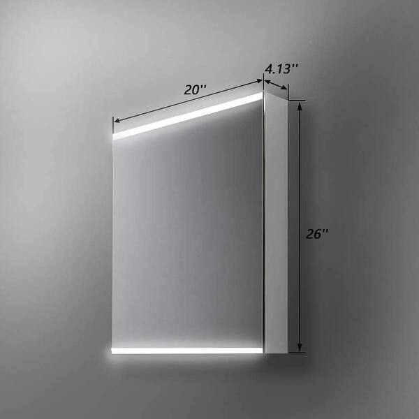 Shop 20 X 26 Led Bathroom Medicine Cabinet With Mirror Intelligent Switch Aluminum Frame Casement Door Surface Mounting Only Overstock 31806688
