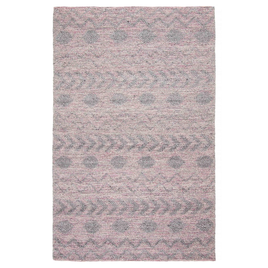 ECARPETGALLERY Braid weave Sienna Pink Wool Rug - 5'11 x 9'0