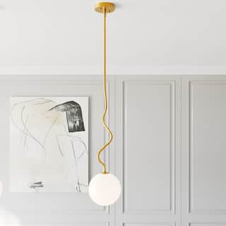 Acroma Globe Pendant with White Jade Glass