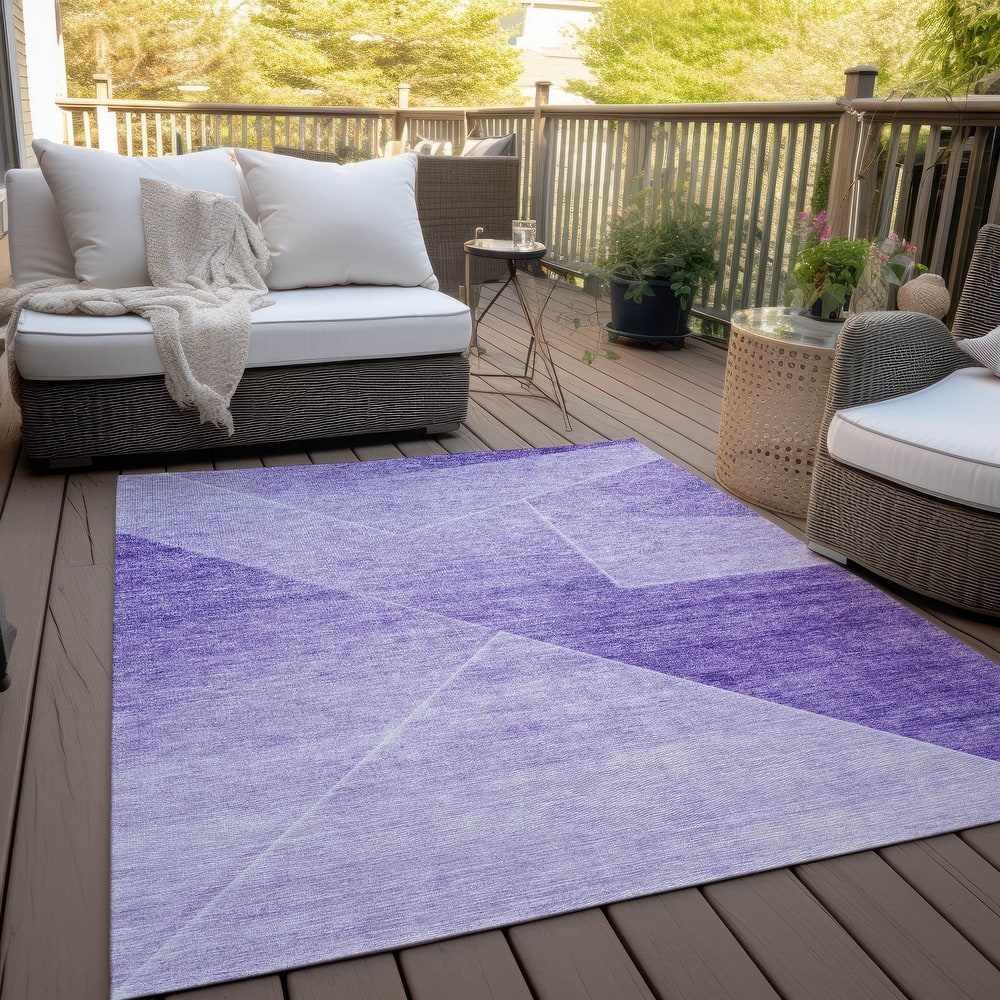 Machine Washable Indoor/ Outdoor Chantille Contemporary Abstract Rug