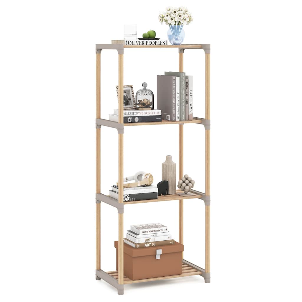 Gymax 4-Tier Bookshelf w/Open Shelves Freestanding Storage Organizer