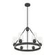 preview thumbnail 3 of 9, Hunter Hartland 6-Light Wagon Wheel Chandelier - Dining/Living Room, Kitchen Table, Entry - Farmhouse, Industrial, Transitional