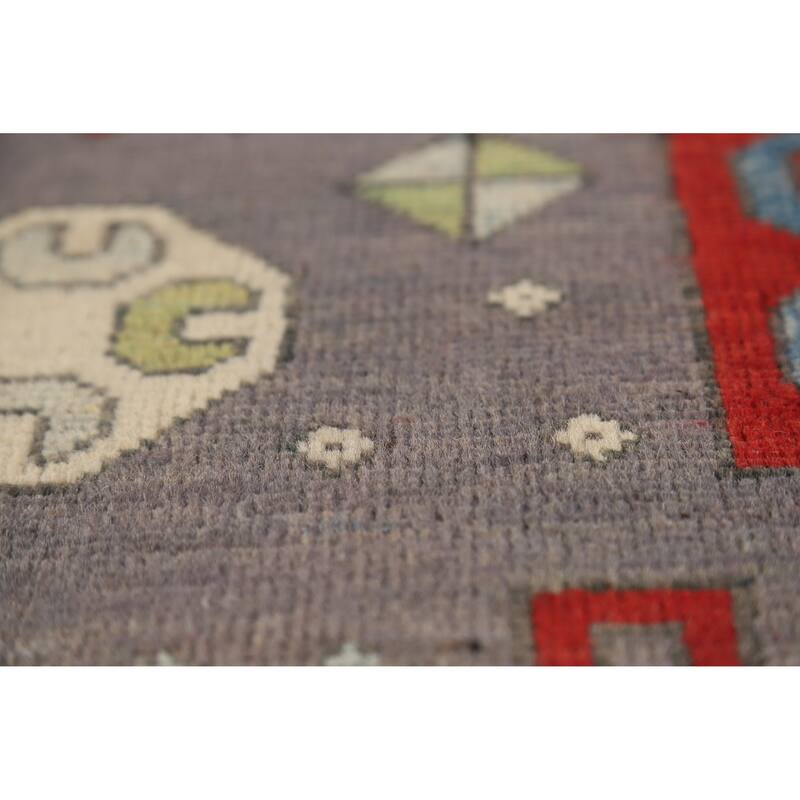 Hand Knotted Oriental 100% Wool Carpet Traditional Geometric Greys & Charcoal Kazak Area Rug - 10' 4'' X 8' 2''