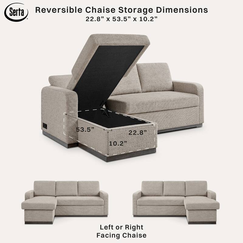 Serta Hayden Convertible Sectional Sofa with Storage