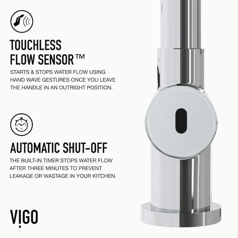 VIGO Gramercy 17" H Single Handle Pull-Down Spout Kitchen Faucet with Touchless Sensor