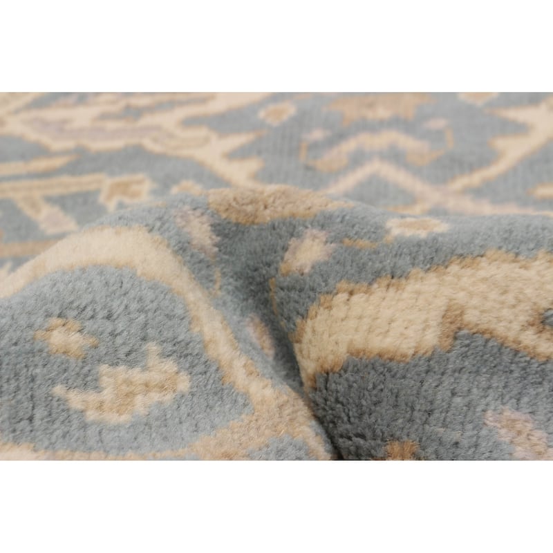 ECARPETGALLERY Hand-knotted Royal Oushak Light Denim Blue Wool Rug - 4'0 x 4'0