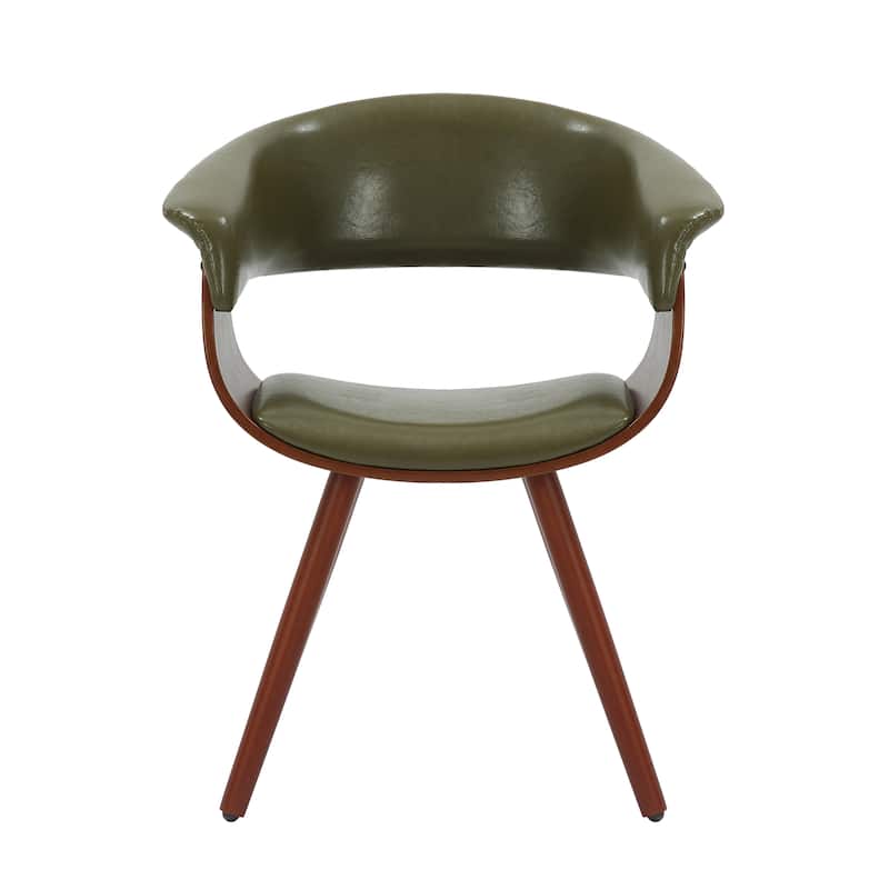 Porthos Home Zelda Faux Leather Mid-Century Dining Chair with Wooden Legs