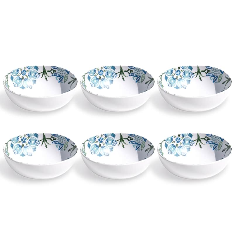 Abode Homewares by TarHong Hana Ikat Cereal Bowl, 7", 34 oz, Set of 6 - Blue