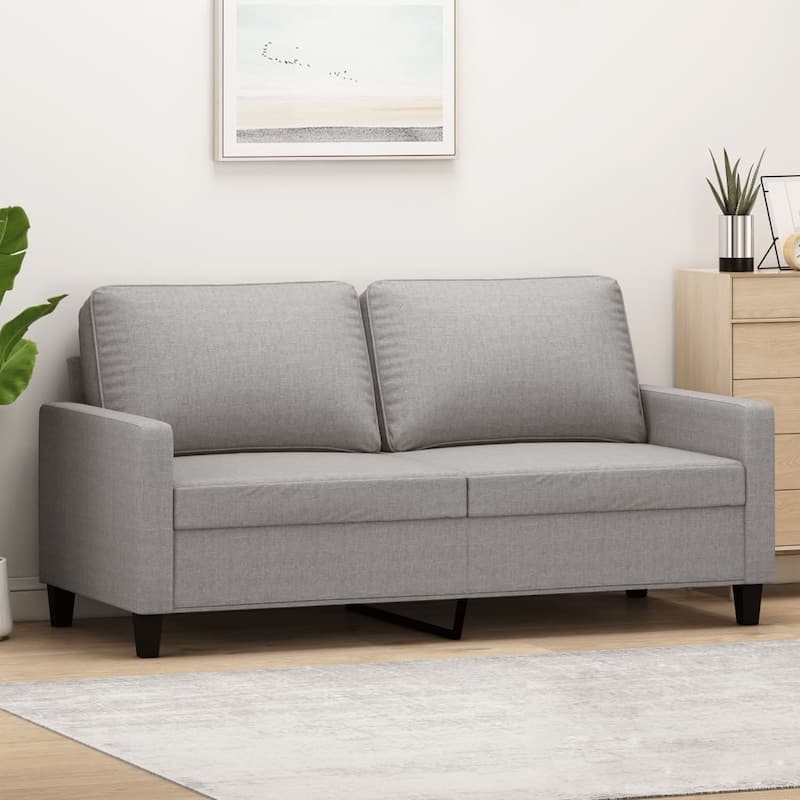 vidaXL 2-Seater Sofa Light Gray 55.1" Fabric - 62.2" x 30.3" x 31.5"