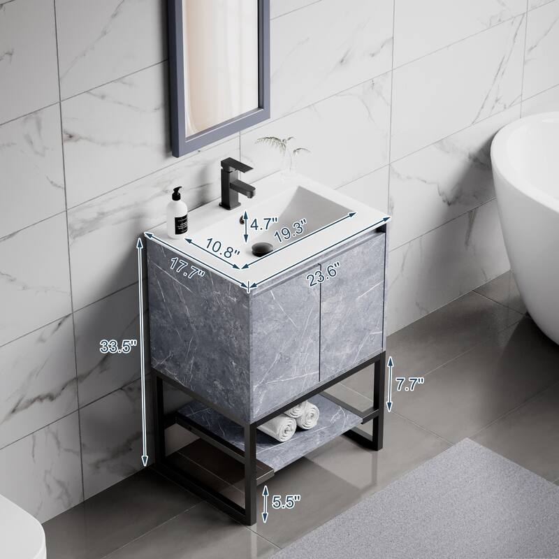 Bathroom Vanity Set Under-mount Ceramic Sink Combo Free Standing