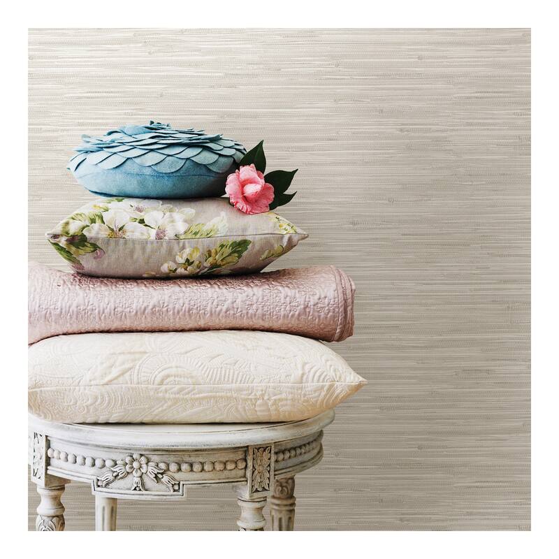 NuWallpaper Cream Faux Grassweave Peel & Stick Wallpaper - 216in x 20.5in x 0.025in