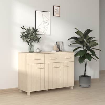 vidaXL Sideboard Bar Buffet Console Cabinet with Drawers HAMAR Solid Wood Pine - 44.5" x 15.7" x 31.5"