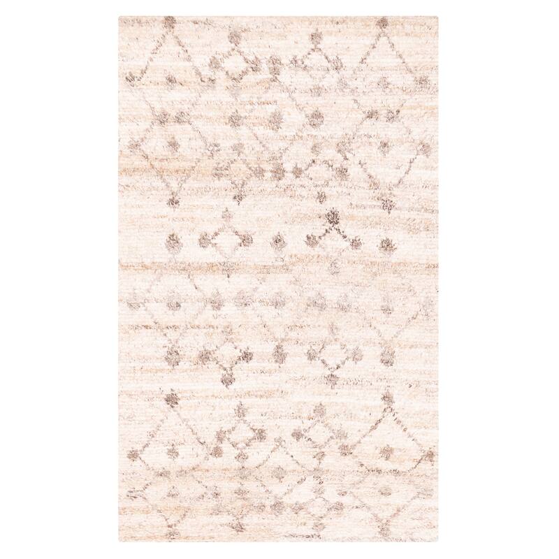 ECARPETGALLERY Hand-knotted Tangier Beige Wool Rug - 5'0 x 8'0