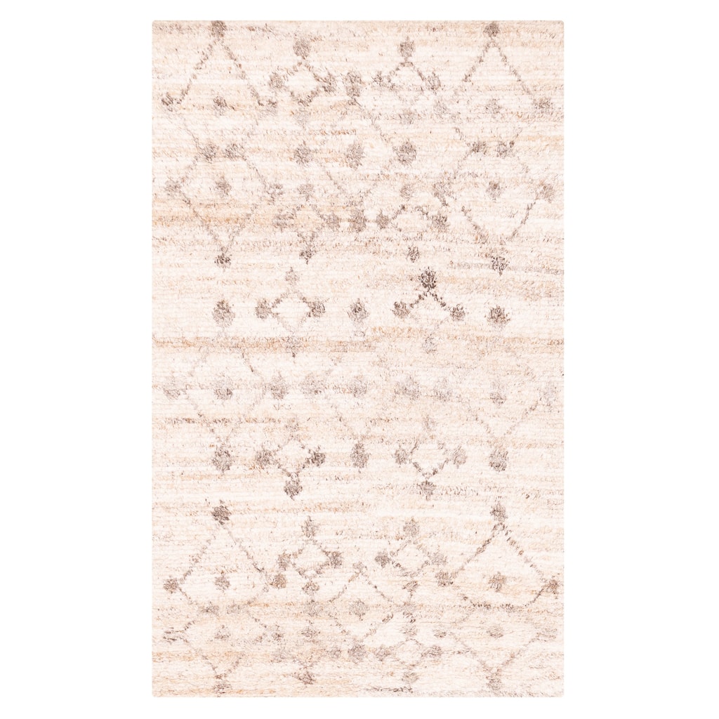 ECARPETGALLERY Hand-knotted Tangier Beige Wool Rug - 5'0 x 8'0
