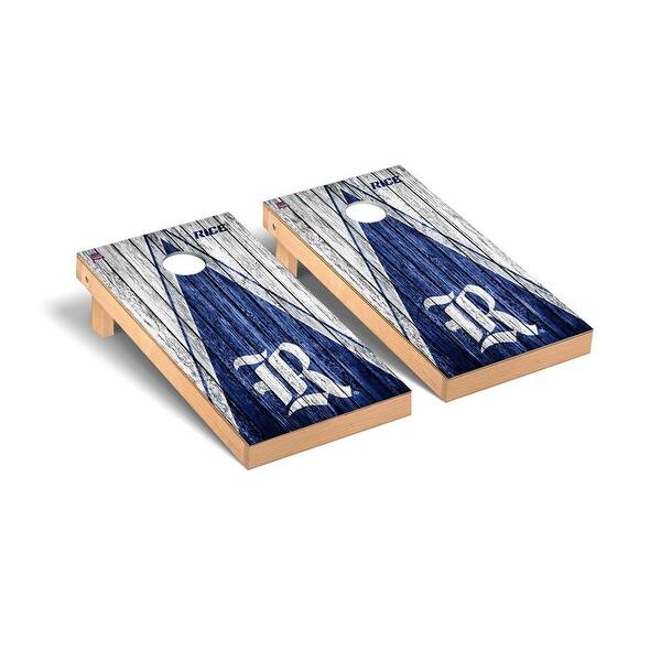 slide 2 of 5, Rice Owls Triangle Cornhole Board Set
